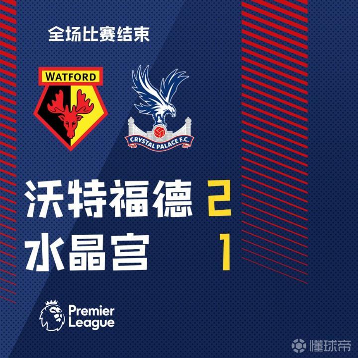 水晶宫主场险胜沃特福德，终结两连败的简单介绍